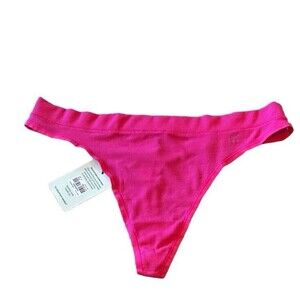 NWT TOMMY JOHN  Women's XL Second Skin Micro Ribbed Thong Underwear Bright Pink
